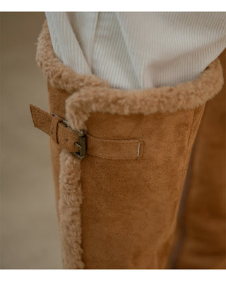 Berta Shearing Suede Long Boots 4cm