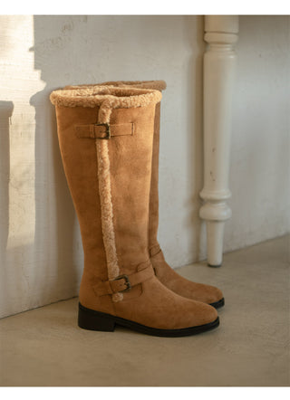 Berta Shearing Suede Long Boots 4cm