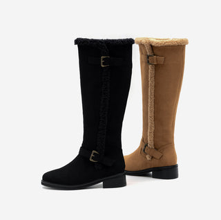 Berta Shearing Suede Long Boots 4cm