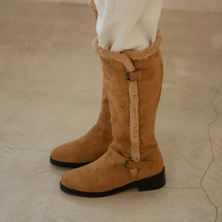 Berta Shearing Suede Long Boots 4cm