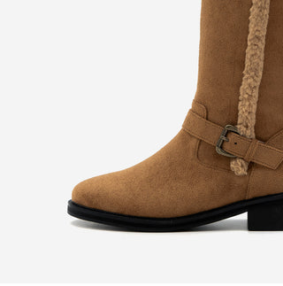 Berta Shearing Suede Long Boots 4cm