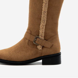 Berta Shearing Suede Long Boots 4cm