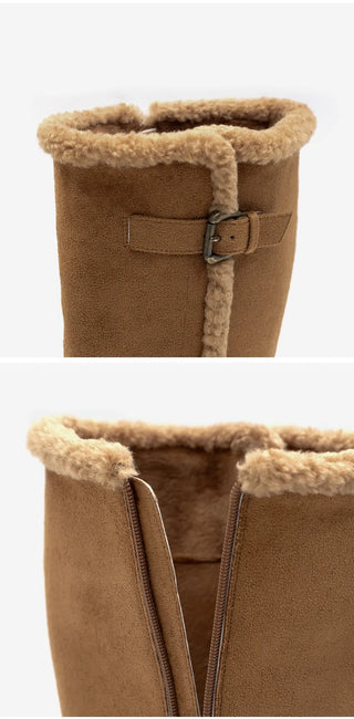 Berta Shearing Suede Long Boots 4cm