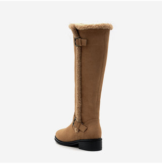 Berta Shearing Suede Long Boots 4cm