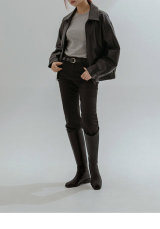 Sophie Square Basic Long Boots 3cm
