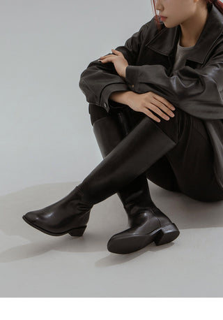 Sophie Square Basic Long Boots 3cm