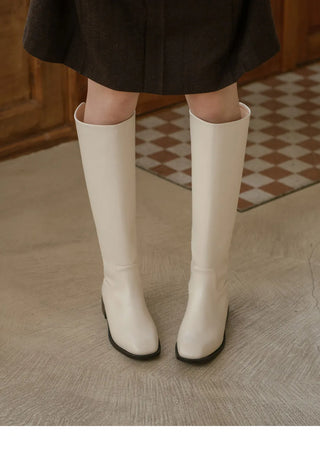 Sophie Square Basic Long Boots 3cm