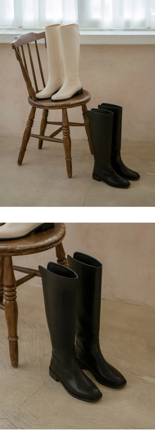 Sophie Square Basic Long Boots 3cm
