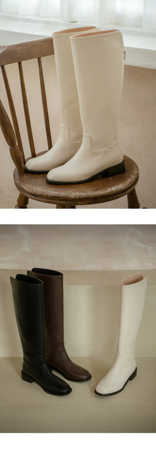 Sophie Square Basic Long Boots 3cm