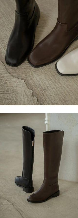 Sophie Square Basic Long Boots 3cm