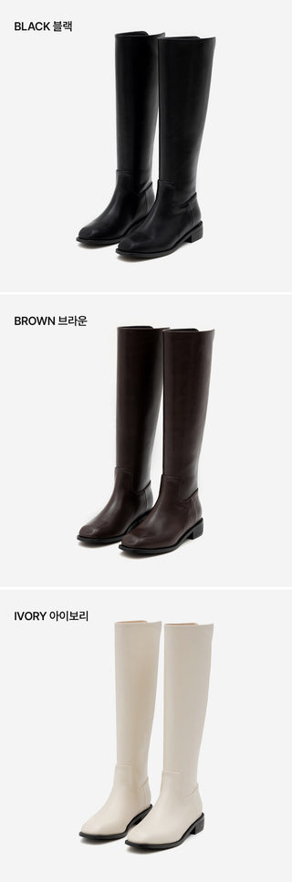 Sophie Square Basic Long Boots 3cm