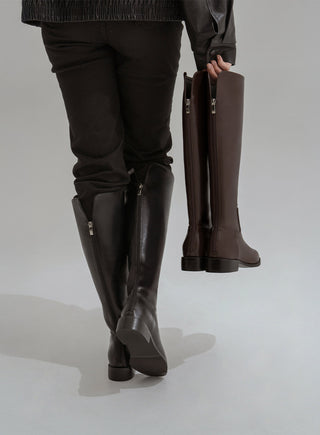 Sophie Square Basic Long Boots 3cm