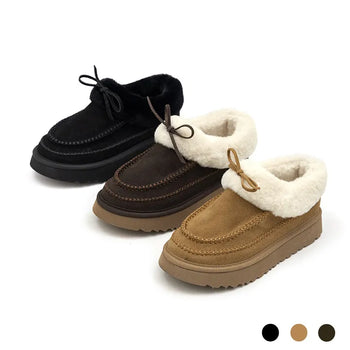 Montana Platform Fur-Lined Short Boots 3cm