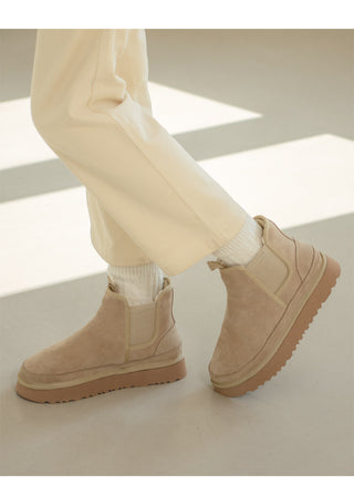 TL Platform Chelsea Fur Short Boots 3cm