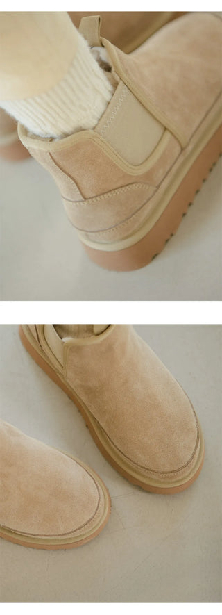TL Platform Chelsea Fur Short Boots 3cm