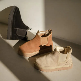 TL Platform Chelsea Fur Short Boots 3cm
