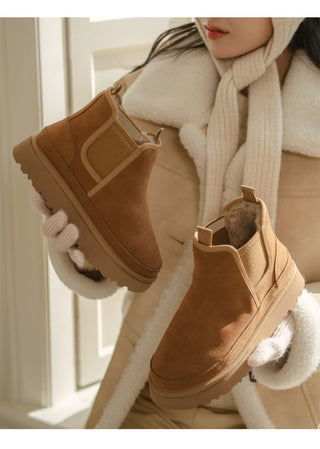 TL Platform Chelsea Fur Short Boots 3cm