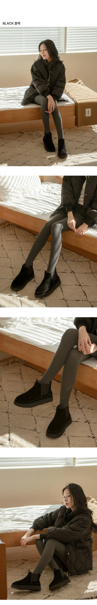 TL Platform Chelsea Fur Short Boots 3cm