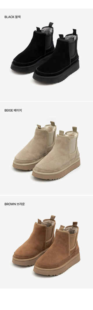 TL Platform Chelsea Fur Short Boots 3cm