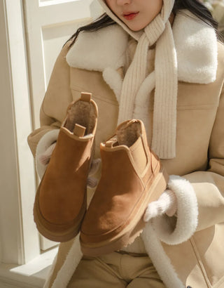 TL Platform Chelsea Fur Short Boots 3cm