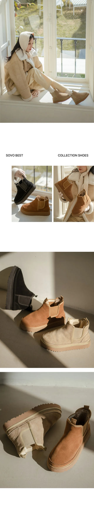 TL Platform Chelsea Fur Short Boots 3cm