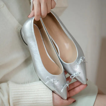 Clover Ribbon Stiletto Flat Shoes 2cm