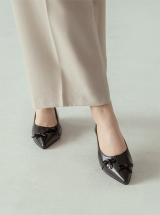 Clover Ribbon Stiletto Flat Shoes 2cm