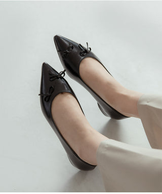 Clover Ribbon Stiletto Flat Shoes 2cm