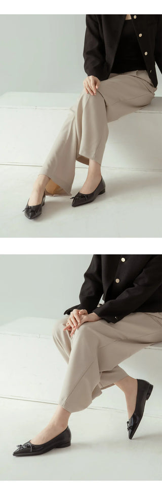 Clover Ribbon Stiletto Flat Shoes 2cm