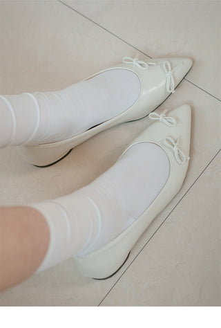 Clover Ribbon Stiletto Flat Shoes 2cm