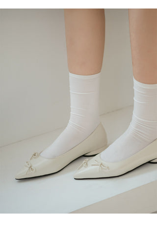 Clover Ribbon Stiletto Flat Shoes 2cm