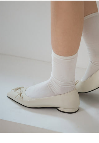 Clover Ribbon Stiletto Flat Shoes 2cm