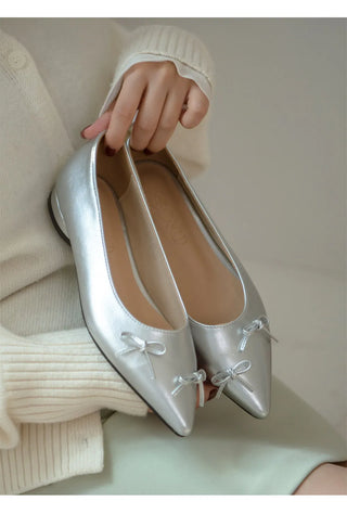 Clover Ribbon Stiletto Flat Shoes 2cm