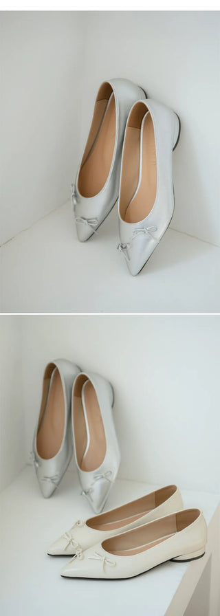Clover Ribbon Stiletto Flat Shoes 2cm