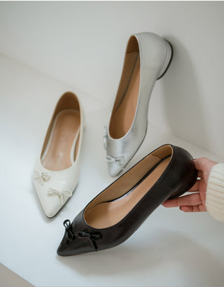 Clover Ribbon Stiletto Flat Shoes 2cm