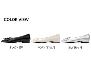 Clover Ribbon Stiletto Flat Shoes 2cm