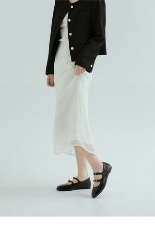 Commute Double Mary Jane Flat Shoes 1cm