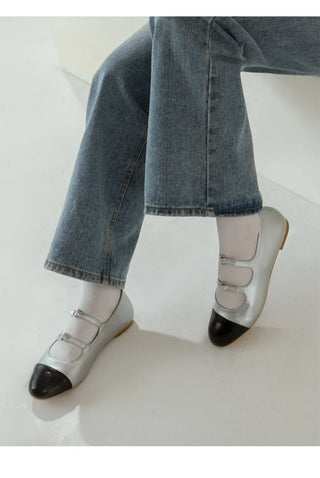 Commute Double Mary Jane Flat Shoes 1cm