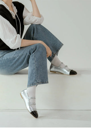 Commute Double Mary Jane Flat Shoes 1cm