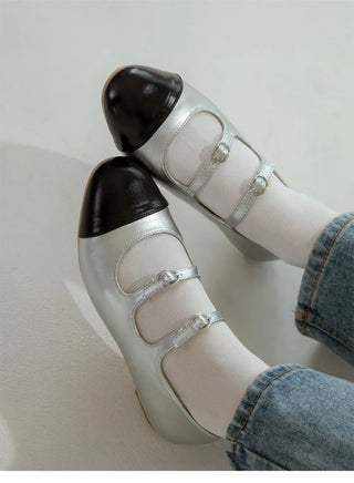 Commute Double Mary Jane Flat Shoes 1cm