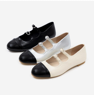 Commute Double Mary Jane Flat Shoes 1cm