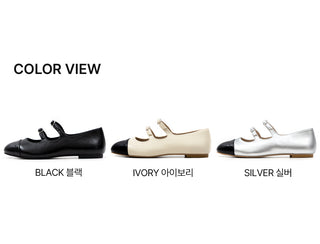 Commute Double Mary Jane Flat Shoes 1cm