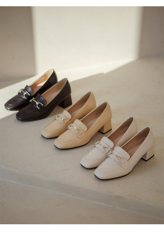 Brangi Chain Loafers Mid-heel 3cm 5cm