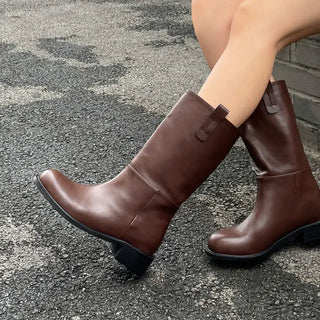 Winter Essential Danetta Simple Basic Mid-calf Boots 4cm