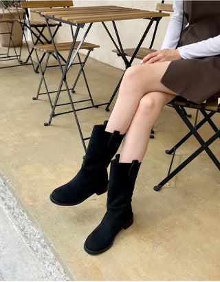 Winter Essential Danetta Simple Basic Mid-calf Boots 4cm