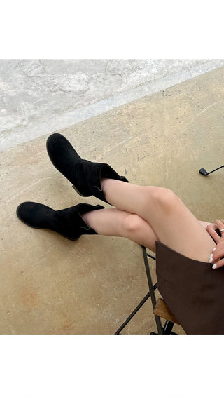 Winter Essential Danetta Simple Basic Mid-calf Boots 4cm