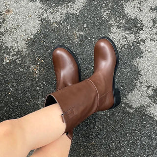 Winter Essential Danetta Simple Basic Mid-calf Boots 4cm