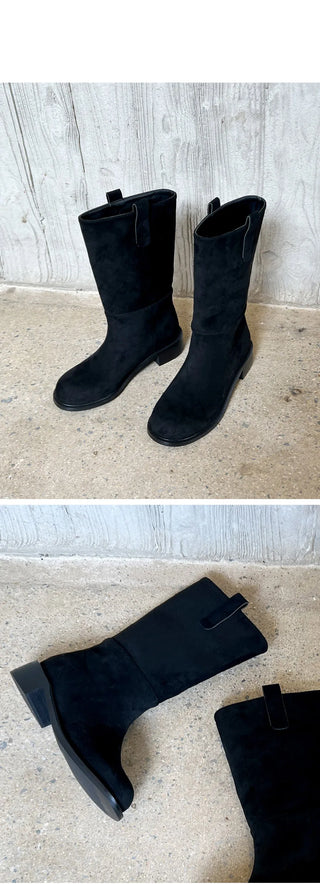 Winter Essential Danetta Simple Basic Mid-calf Boots 4cm