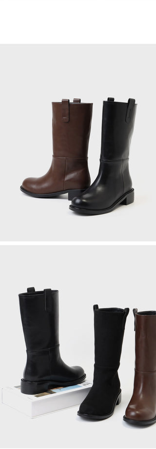 Winter Essential Danetta Simple Basic Mid-calf Boots 4cm