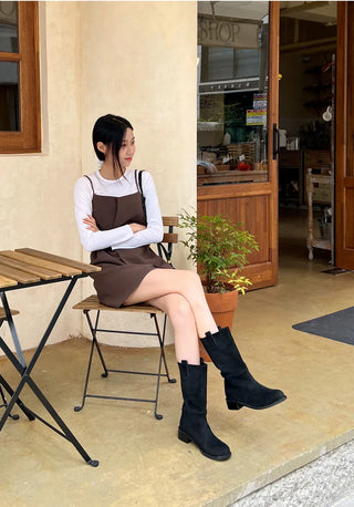 Winter Essential Danetta Simple Basic Mid-calf Boots 4cm